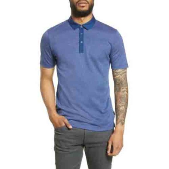Hugo Boss Other - Hugo Boss Plummer 05 Slim Fit Bird's Eye Polo Blue